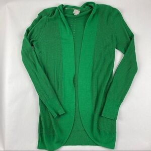 A New Day Womens Cardigan Green Open Front Long Sleeve Small